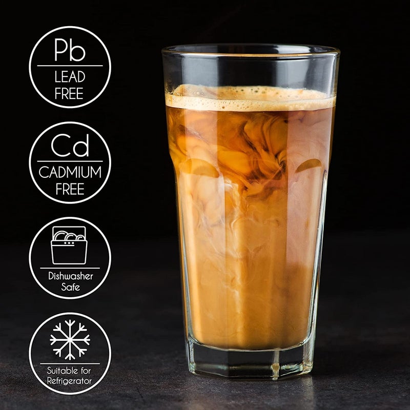 NVRA Premium JuiceWater Glass Set of 6 380ml Classic Highball Tumbler Glasses for Drinking Juice Milkshake Beer Cocktail Coke Lassi Soda AJuice 6 - Image 5