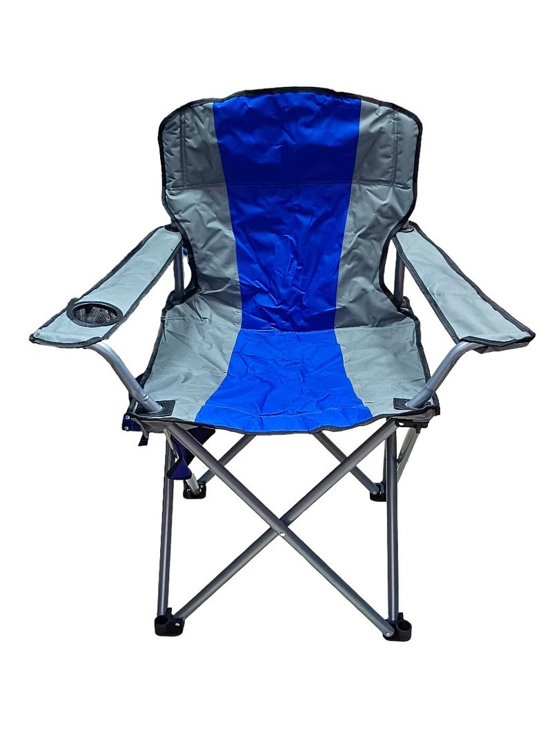 GO2CAMPS Foldable Camping Chair Heavy duty/Picnic chair/Out Door Chair  Hand Support with Cup Holder with Carry Bag(Blue) - Image 1