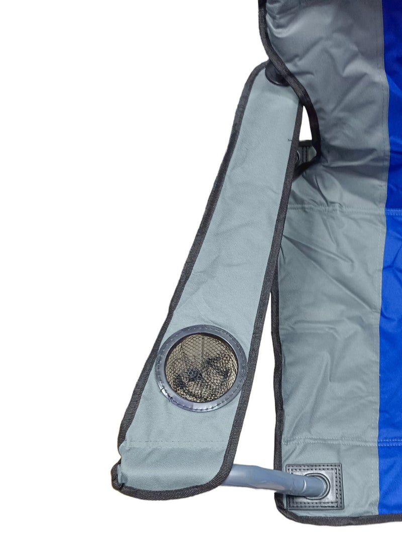 GO2CAMPS Foldable Camping Chair Heavy duty/Picnic chair/Out Door Chair  Hand Support with Cup Holder with Carry Bag(Blue) - Image 3