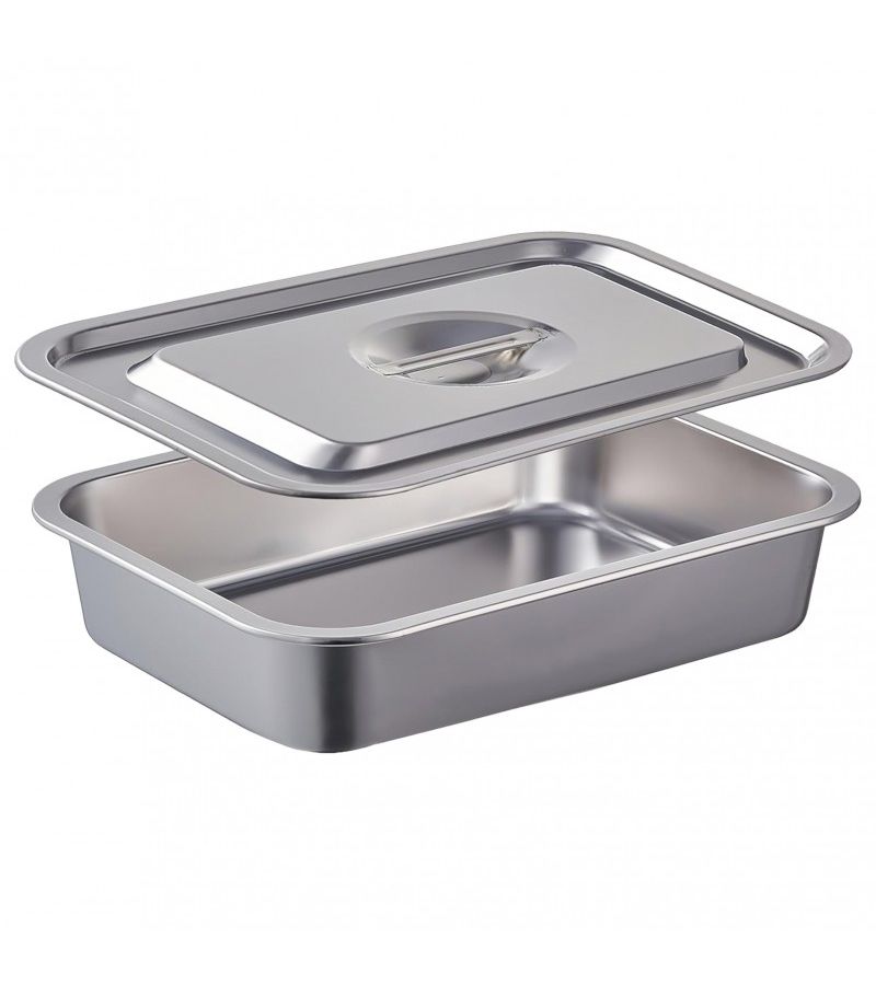 Stainless Steel Lasagna Pan 12.6x8.66 Inch With Lid For Casseroles Roasted Chicken - Image 3