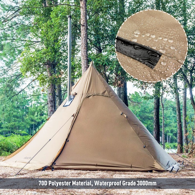 FireHiking Camping Hot Tent with Stove Jack 2-4 Person Teepee Tent for Backpacking Hunting - Image 5