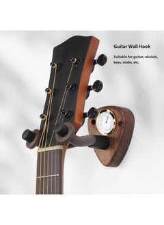 Thoraya Guitar Neck Hanger Wall Mount Hook Stand with Wooden Base String Instrument Holder for Bass Banjo Violin Hygrometer Type  - Image 5