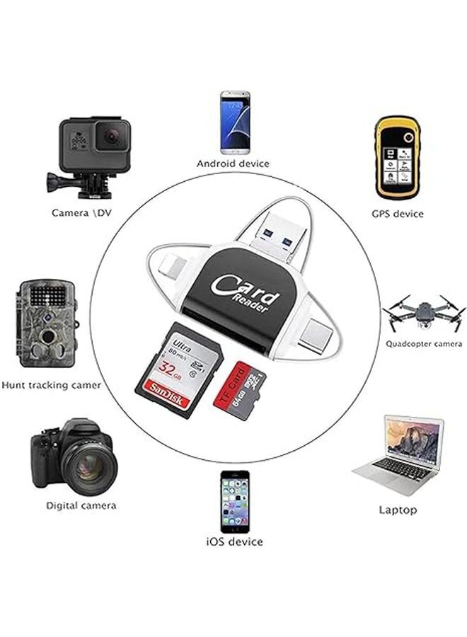 general Universal 4-in-1 Multiport TF SD Card Reader, USB C Multiport Adapter, Plug and Play, Multi-Purpose TF Memory Card Reader for MacBook Pro Plus USB C devices - Image 2