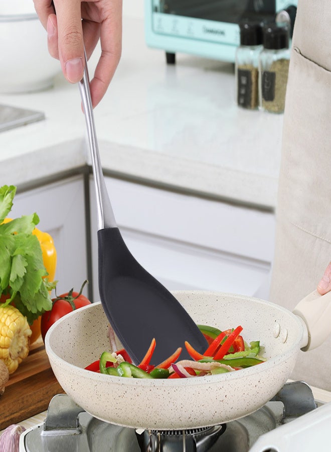 Stainless Steel Silicone Spatula Heat Resistant Long Handle Kitchen Utensil Cooking Tool - Image 4
