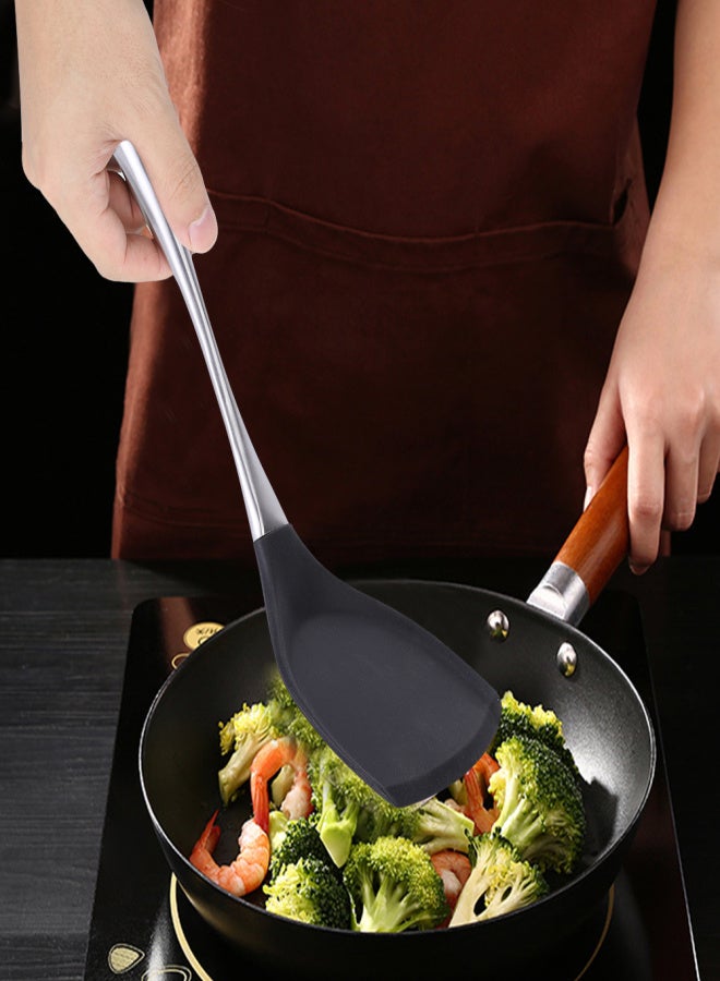 Stainless Steel Silicone Spatula Heat Resistant Long Handle Kitchen Utensil Cooking Tool - Image 5