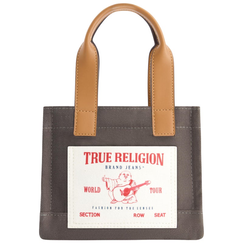 True Religion Tote, Women's Mini Travel Shoulder Bag with Adjustable Strap, Grey - Image 1