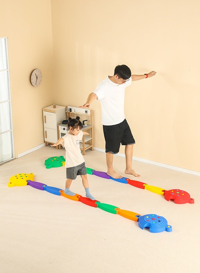 JSAITOYS SIT12401 16pcs Non-Slip Plastic Balance Beam Stepping Stones Building Indoor Sensory Toddler Toy Cultivating Coordination 2+ Years - Image 1