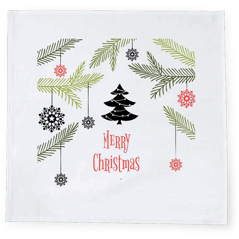Khakee 6 Pcs Christmas Theme Tafta Silk Table Napkins 10x 10 for Xmas Decoration Christmas OrnamentsChristmas Gift npxmas194P - Image 2