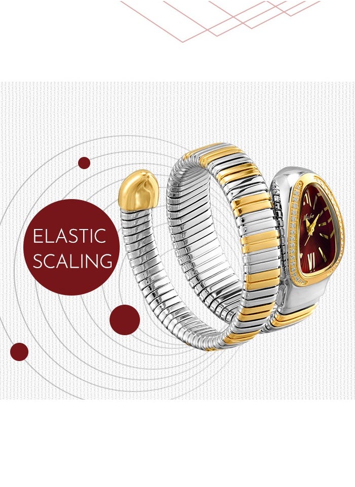 MISS FOX Luxury Gold Snake Watches Women Fashion Brands MISSFOX Diamond Quartz WristWatch Waterproof AAA Clock Lady Hot Gift  - Image 4