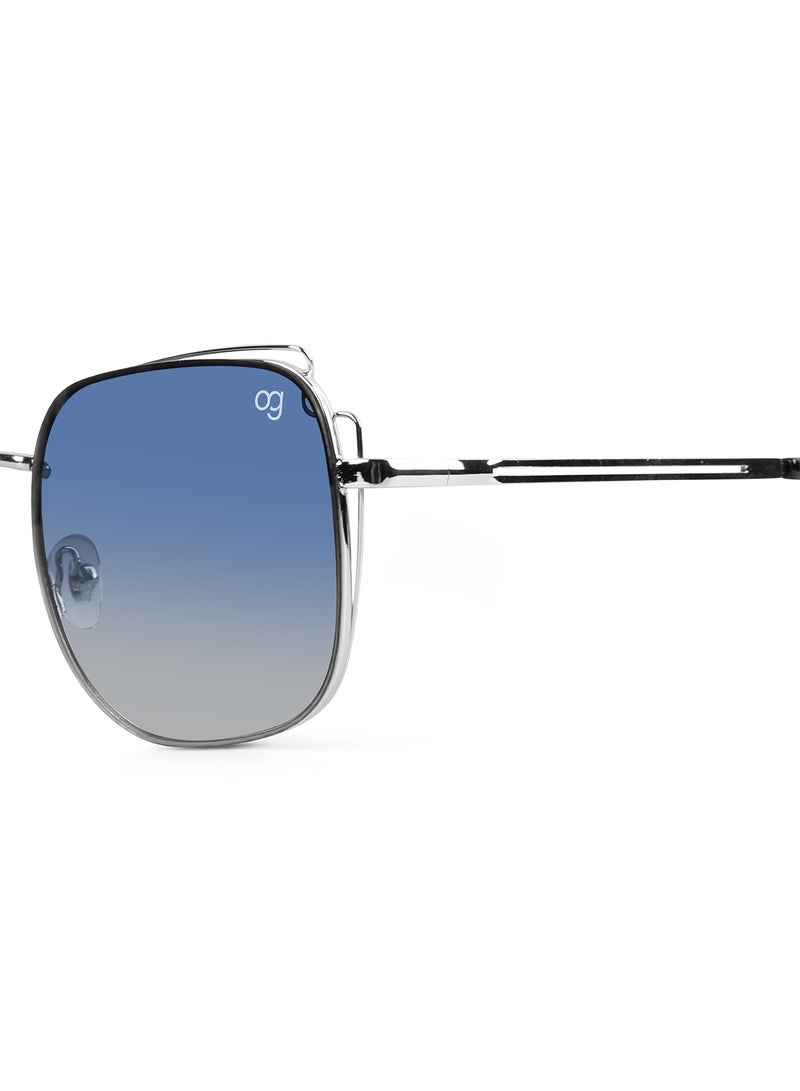 Woggles Latest & Stylish UV Protected Blue Square Sunglasses for Men & Women - Image 2