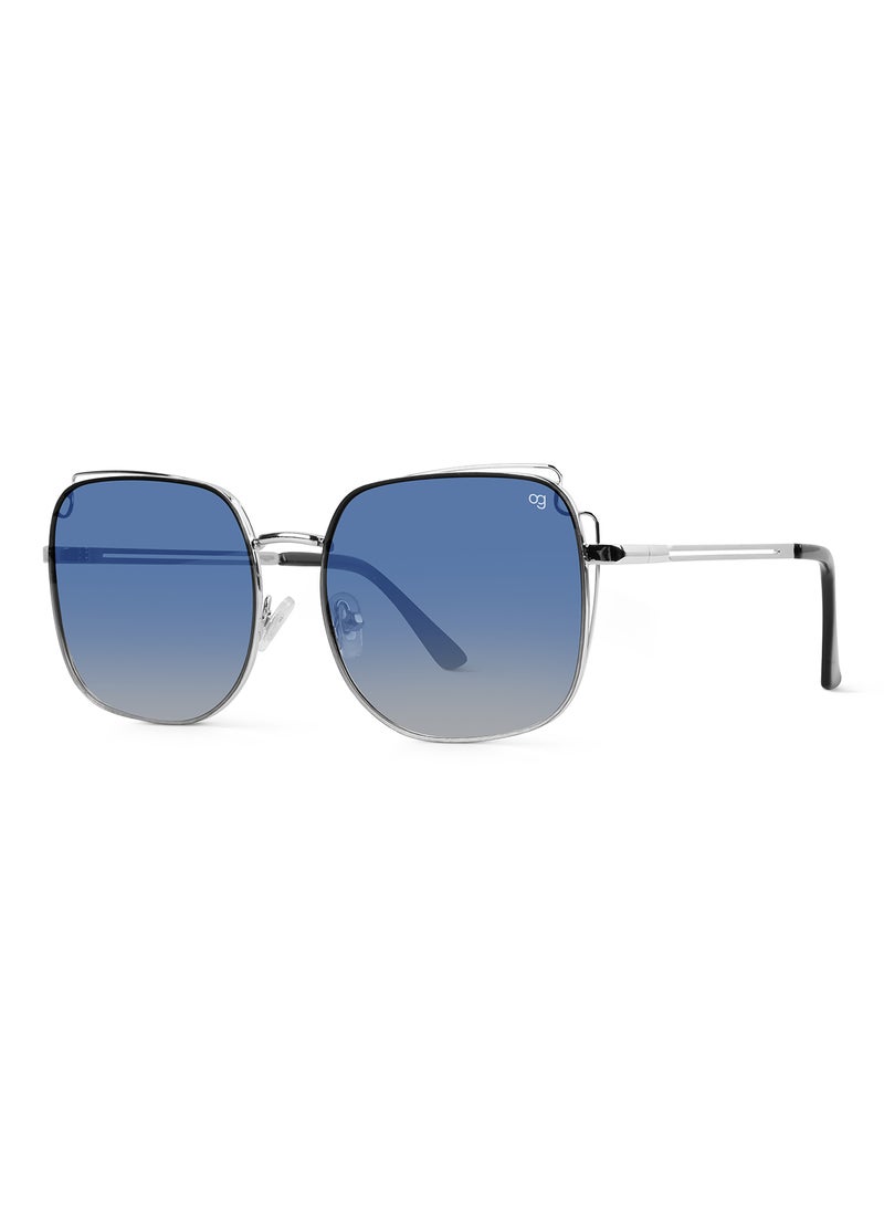 Woggles Latest & Stylish UV Protected Blue Square Sunglasses for Men & Women - Image 4