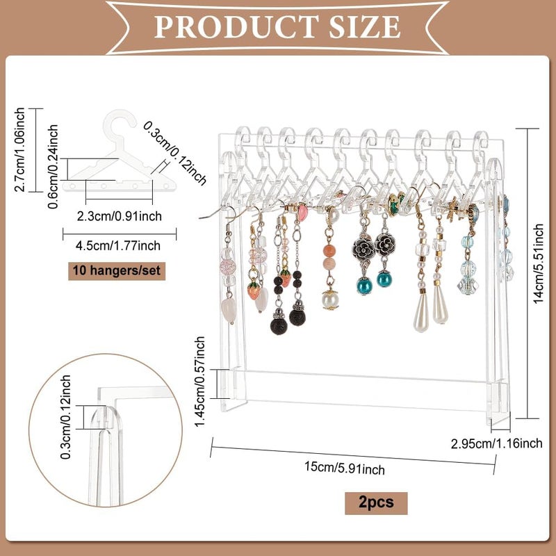 TPGP FINGERINSPIRE Clear Acrylic Earrings Display Stand - 2 Sets with Mini Hangers - Image 2