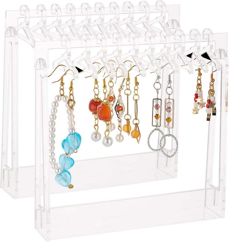 TPGP FINGERINSPIRE Clear Acrylic Earrings Display Stand - 2 Sets with Mini Hangers - Image 4