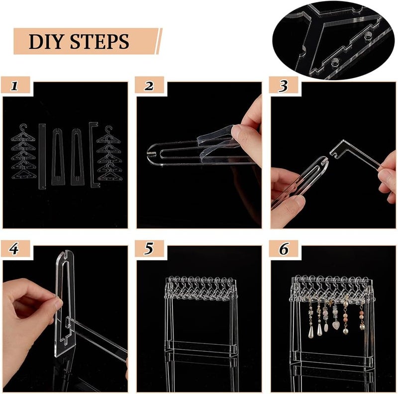 TPGP FINGERINSPIRE Clear Acrylic Earrings Display Stand - 2 Sets with Mini Hangers - Image 5