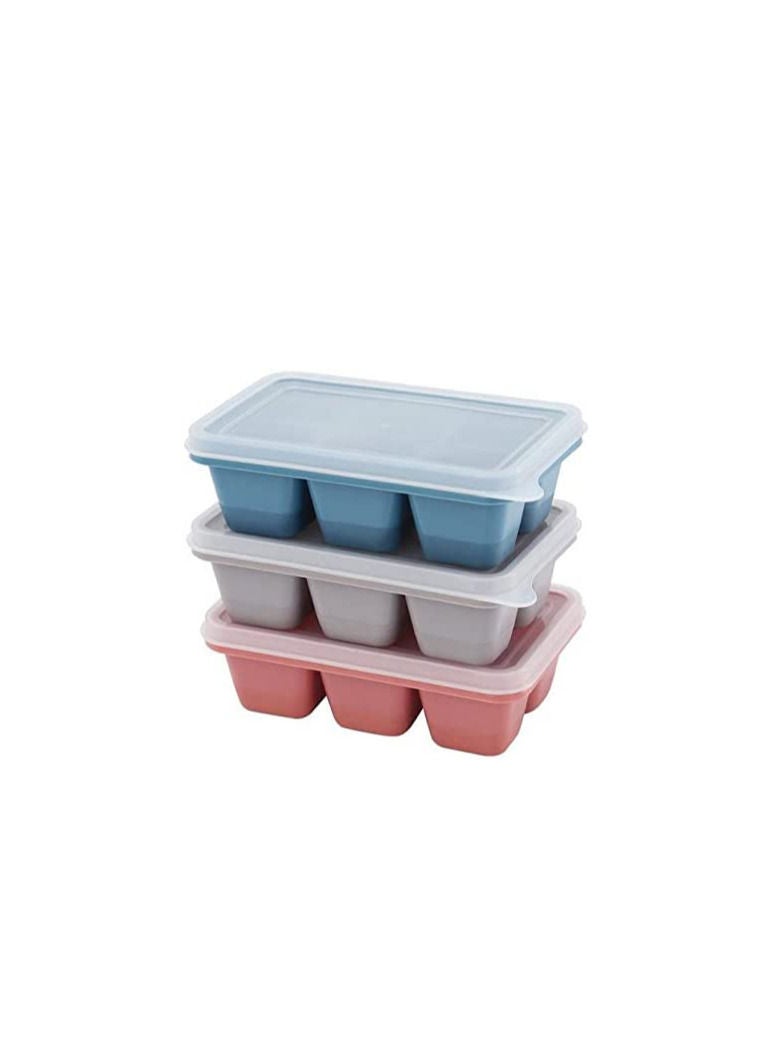 Set Of 3 Plastic Ice Trays With Lids - Image 1