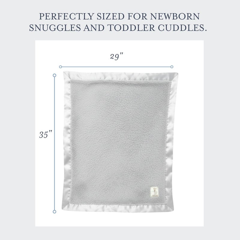Little Giraffe Chenille Baby Blanket â€“ 29x35â€ Soft Chenille with Satin Trim, Silver | Ultra-Soft, Gentle & Safe, Lightweight & Breathable for Newborns & Toddlers - Image 3