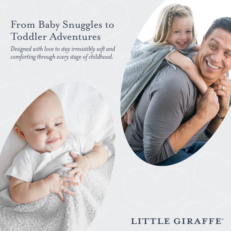 Little Giraffe Chenille Baby Blanket â€“ 29x35â€ Soft Chenille with Satin Trim, Silver | Ultra-Soft, Gentle & Safe, Lightweight & Breathable for Newborns & Toddlers - Image 2
