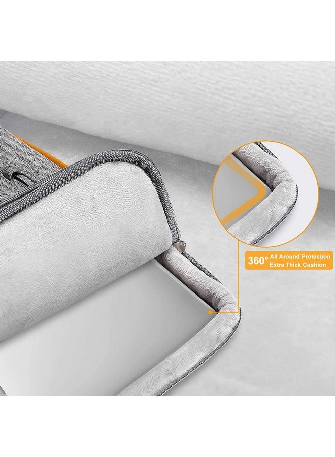 موسيسو حقيبة حماية للكمبيوتر المحمول من موسيسو 360 متوافقة مع ماك بوك اير/برو، نوت بوك 13-13.3 بوصة، متوافقة مع ماك بوك برو 14 بوصة M4 M3 M2 M1، حقيبة مفتوحة من الجانب مع 4 جيوب بسحاب ومقبض، رمادي - Image 3