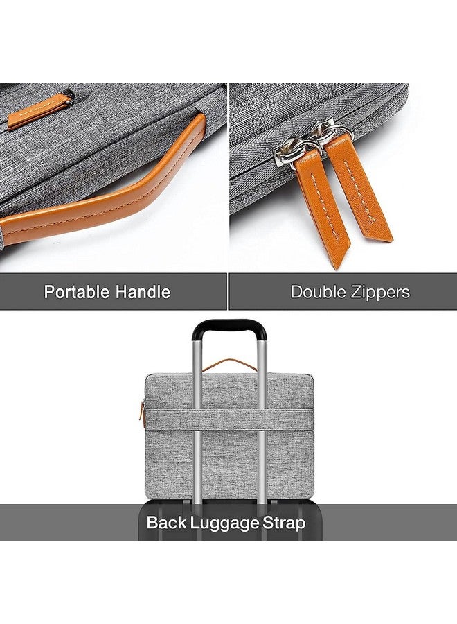 موسيسو حقيبة حماية للكمبيوتر المحمول من موسيسو 360 متوافقة مع ماك بوك اير/برو، نوت بوك 13-13.3 بوصة، متوافقة مع ماك بوك برو 14 بوصة M4 M3 M2 M1، حقيبة مفتوحة من الجانب مع 4 جيوب بسحاب ومقبض، رمادي - Image 4