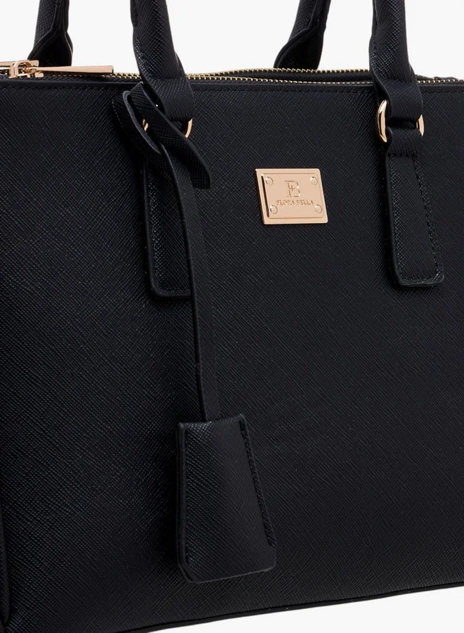 Flora Bella By Shoexpress Solid Tote Bag with Zip Closure and Adjustable Strap