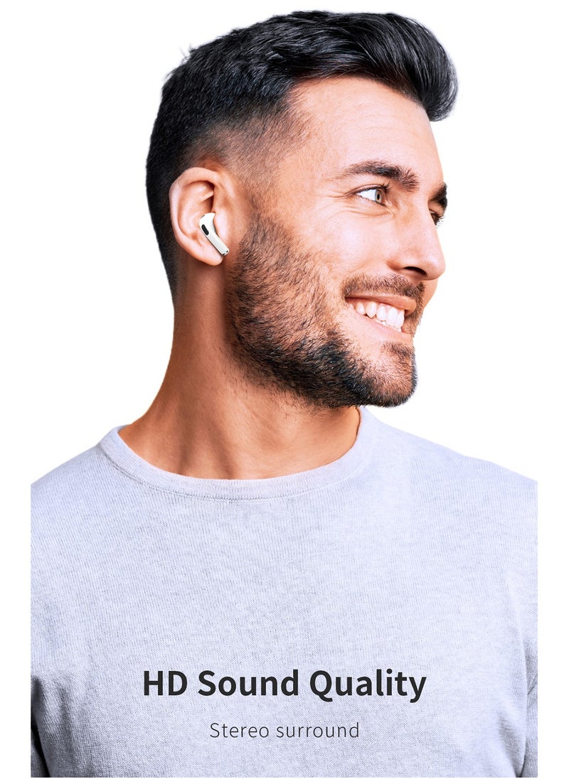 Recci True Wireless Earbuds with HD Sound Bluetooth Earphones, Titanium Film Speaker, Smart Touch, 38.5H Playtime Long Battery Life, Bluetooth 5.3, Comfort Fit for Gym/Travel/Daily Use White  - Image 3