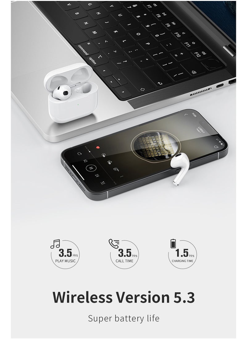 Recci True Wireless Earbuds with HD Sound Bluetooth Earphones, Titanium Film Speaker, Smart Touch, 38.5H Playtime Long Battery Life, Bluetooth 5.3, Comfort Fit for Gym/Travel/Daily Use White  - Image 5