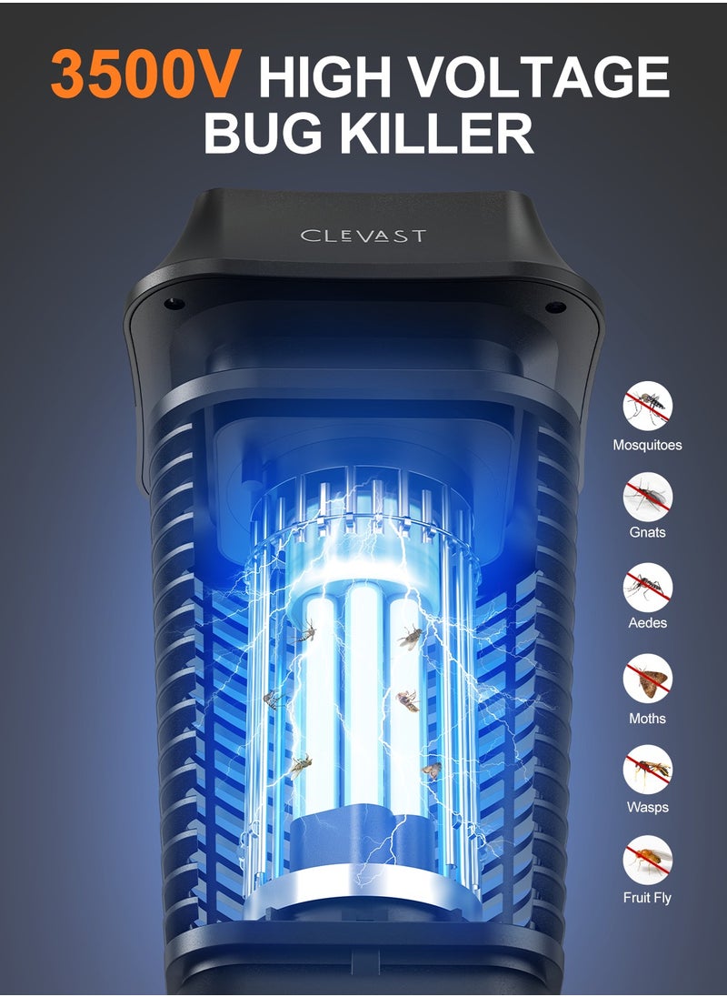 CLEVAST Bug Zapper Outdoor - Electric Mosquito Killer with LED UV Light, Waterproof Fly Trap for Patio, Yard, Garden, Indoor Use, Black Insect Zapper Lamp  - Image 2