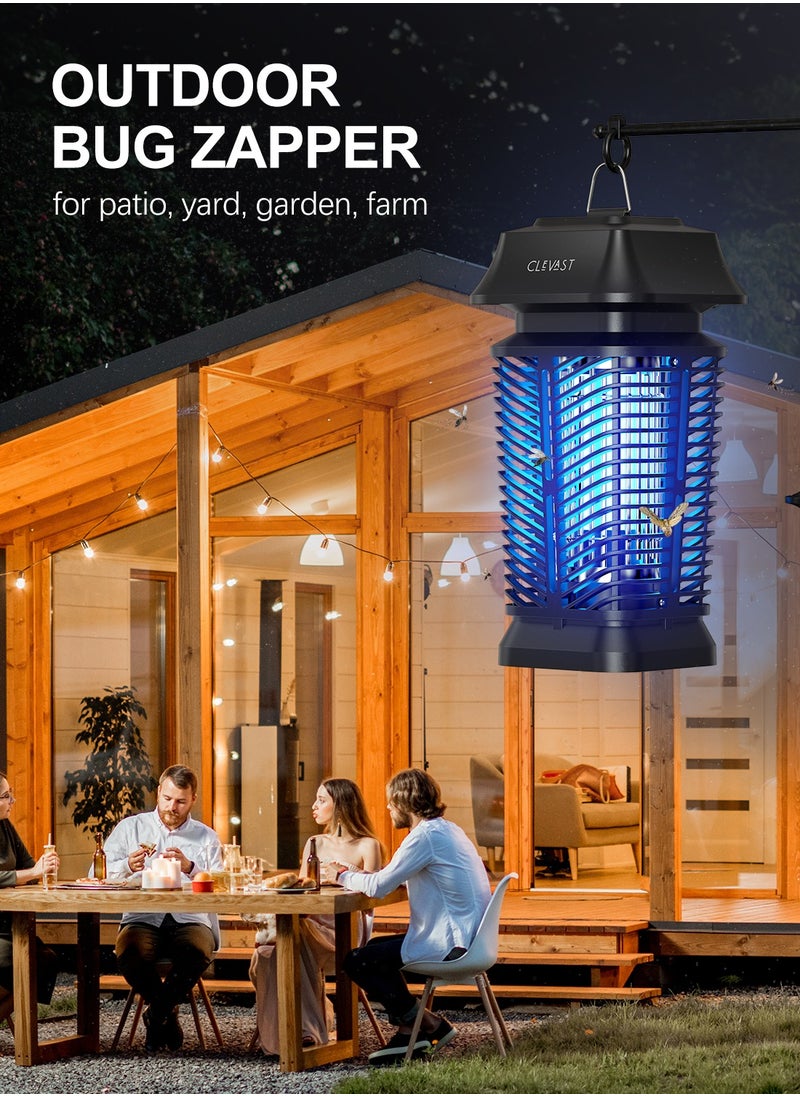 CLEVAST Bug Zapper Outdoor - Electric Mosquito Killer with LED UV Light, Waterproof Fly Trap for Patio, Yard, Garden, Indoor Use, Black Insect Zapper Lamp  - Image 5