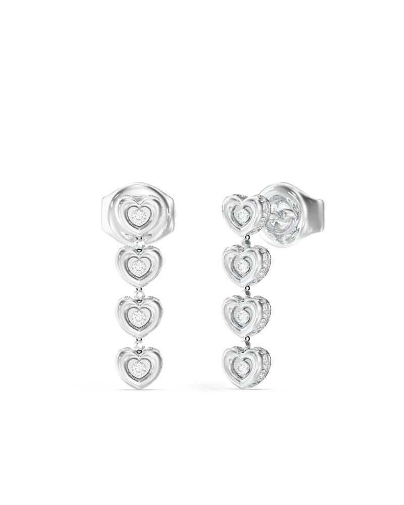 GUESS 24mm Crystal Hearts Pendant Necklace