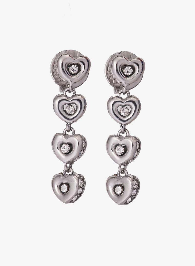 GUESS 24mm Crystal Hearts Pendant Necklace - Image 1