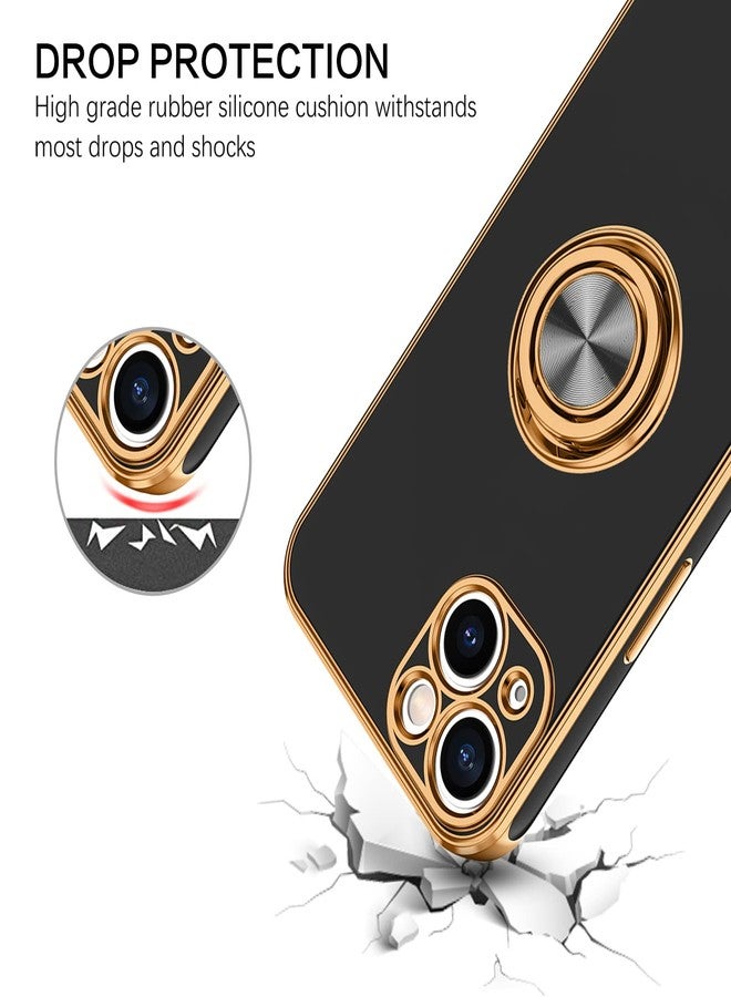 بنتوبين جراب BENTOBEN لهاتف iPhone 13، جراب هاتف iPhone 13، تصميم نحيف، حامل حلقي 360 درجة، مقاوم للصدمات، مسند مغناطيسي، حامل سيارة، غطاء واقٍ مانع للانزلاق، مناسب للرجال والنساء، لهاتف iPhone 13 مقاس 6.1 بوصة، أسود - Image 3