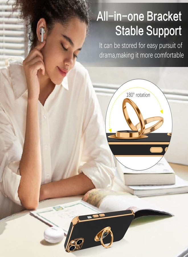 بنتوبين جراب BENTOBEN لهاتف iPhone 13، جراب هاتف iPhone 13، تصميم نحيف، حامل حلقي 360 درجة، مقاوم للصدمات، مسند مغناطيسي، حامل سيارة، غطاء واقٍ مانع للانزلاق، مناسب للرجال والنساء، لهاتف iPhone 13 مقاس 6.1 بوصة، أسود - Image 5