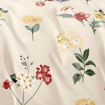 PWI Cotton Feel Elastic Fitted Glace Printed King Size Double Bedsheet with 2 Large Pillow Covers, Inches, 72x78x10 -Beige - Image 2
