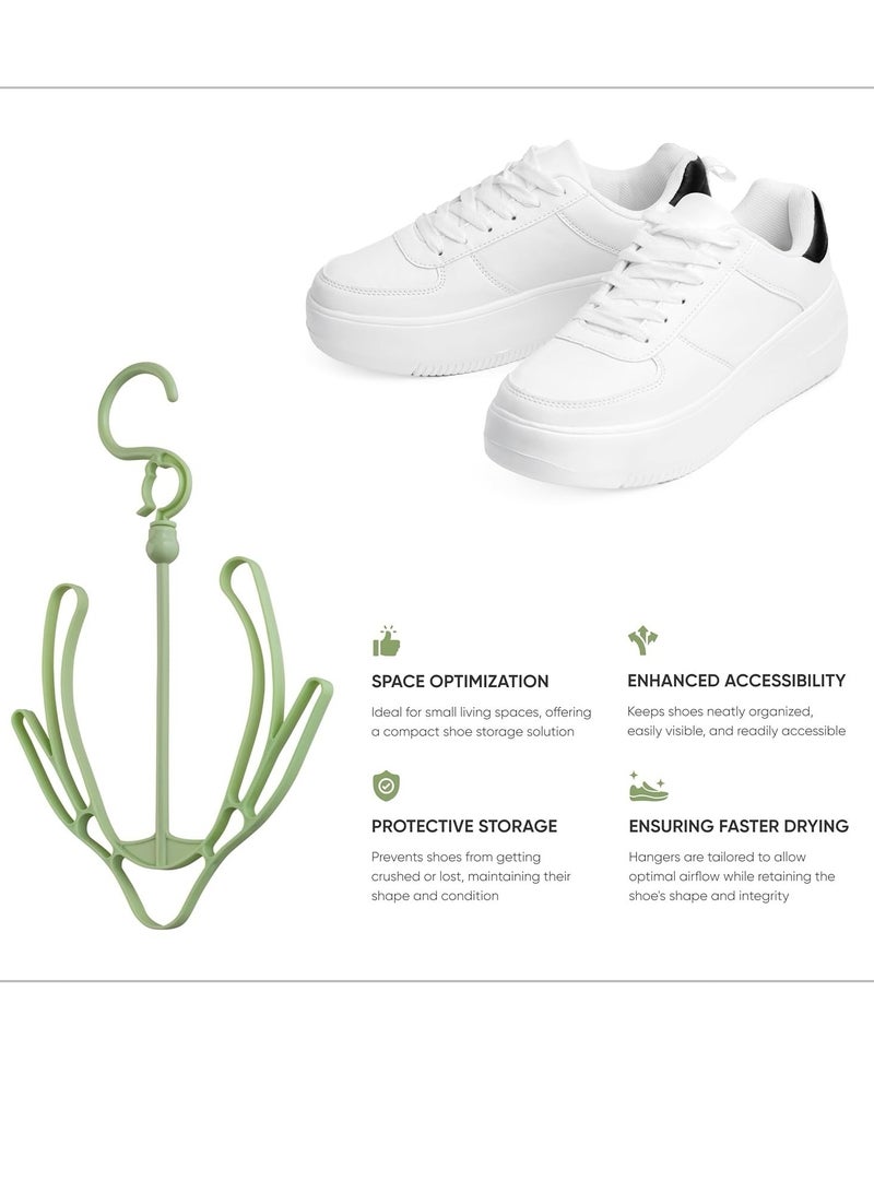1 pc Shoe Drying Rack Double Hook - Plastic Shoe Hangers - Flip Flop Hanger for Closet Shoes Storage - Multi-Functional Shoe Hanger Hooks for Home  - Image 2