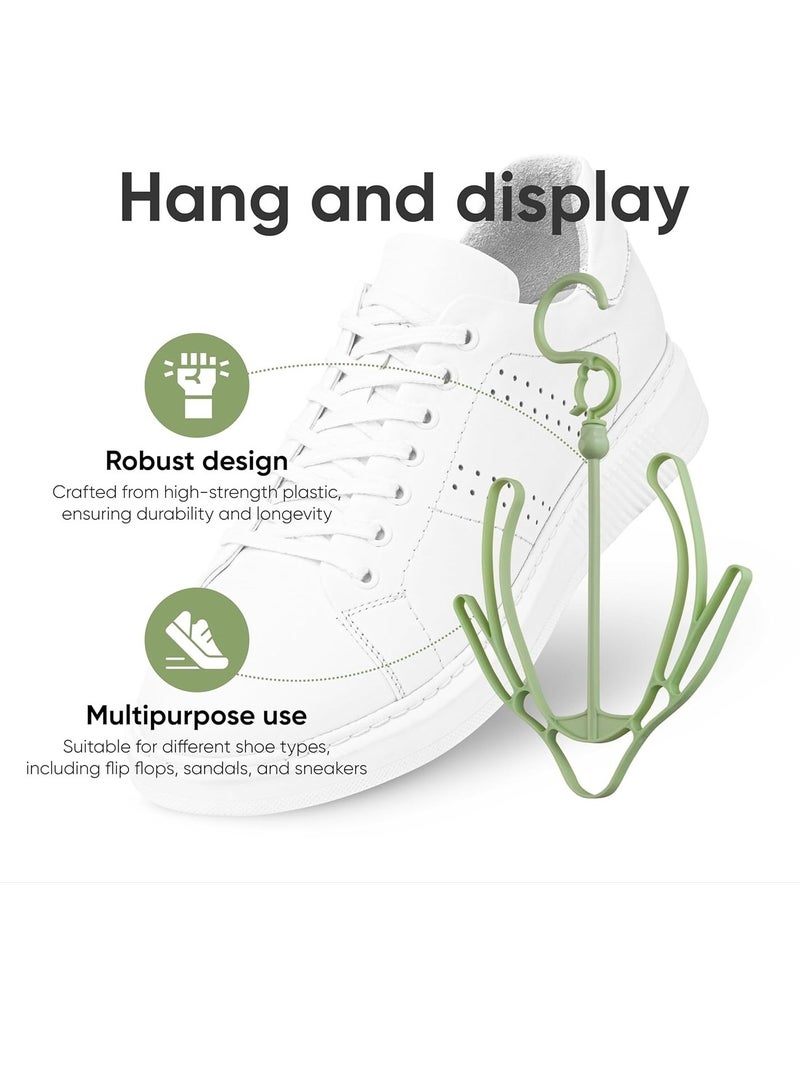 1 pc Shoe Drying Rack Double Hook - Plastic Shoe Hangers - Flip Flop Hanger for Closet Shoes Storage - Multi-Functional Shoe Hanger Hooks for Home  - Image 3