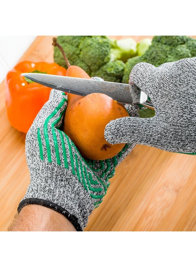 Restaurantware قفازات قطع كبيرة، 1 زوج من قفازات مقاومة للقطع لفتح المحار - مستوى 5، غير قابلة للانزلاق، قفازات من البولي إيثيلين الرمادي وشبكة الألياف الزجاجية، مناسبة للطعام، لقطع اللحم أو تنظيف السمك - Image 3