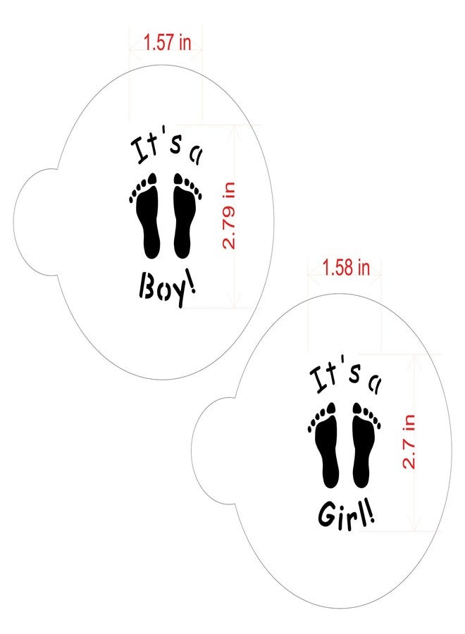 Designer Stencils C064 It's a Boy/girl Cookie Stencil - 3.5 Inch, Beige/semi-transparent - Image 5
