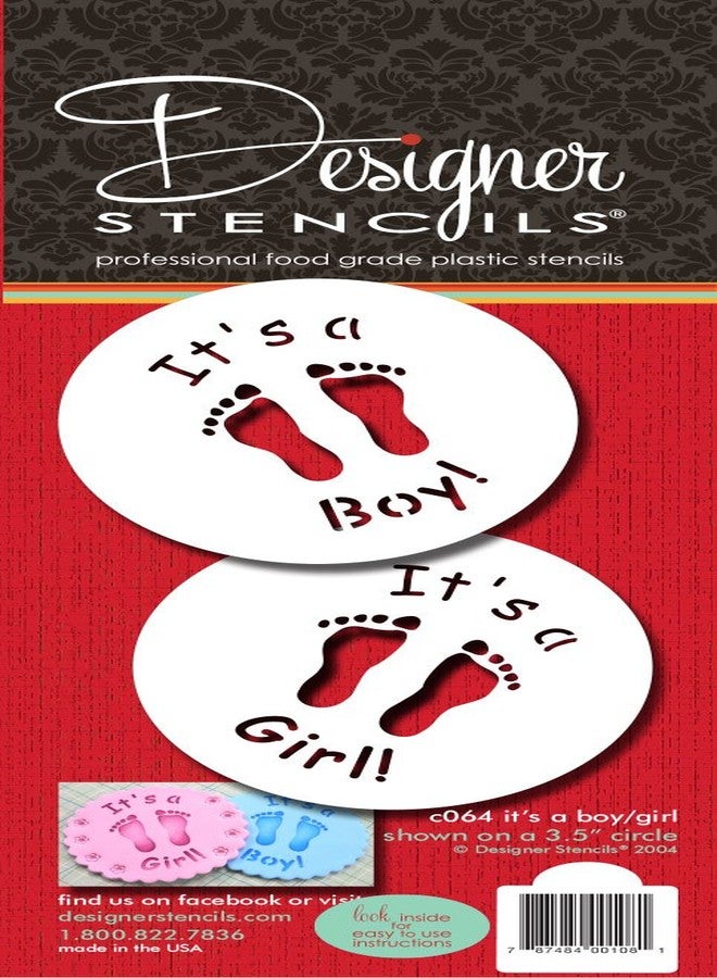 Designer Stencils C064 It's a Boy/girl Cookie Stencil - 3.5 Inch, Beige/semi-transparent - Image 3