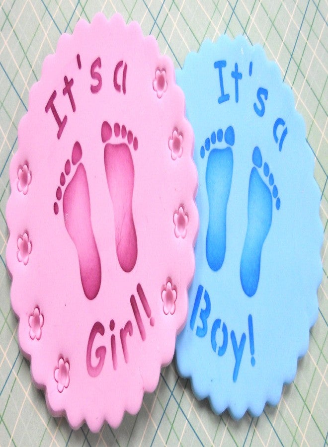 Designer Stencils C064 It's a Boy/girl Cookie Stencil - 3.5 Inch, Beige/semi-transparent - Image 2