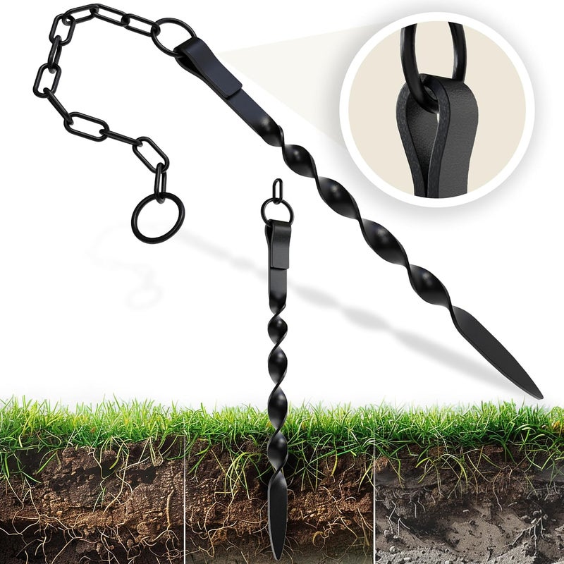 Rain Chains Direct Store - Rain Chain Ground Anchor/Stake - Aluminum - Black Powder Coated - for Rain Chains - Image 1