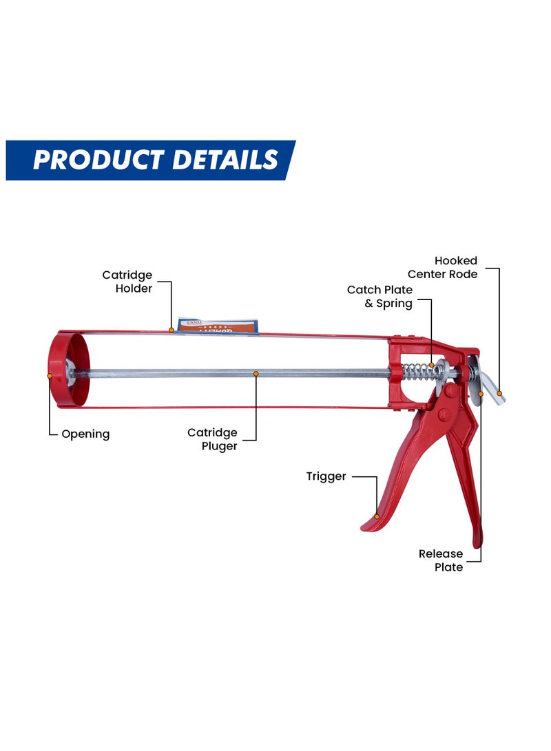 SIKA Duravel White Silicone Sealant, Silicone Gun and Scraper Kit - Sika116-GP Universal Silicone Sealant, Heavy-Duty Silicone Gun | General Purpose Acetoxy Cure Silicone Sealant, 280m - Image 2