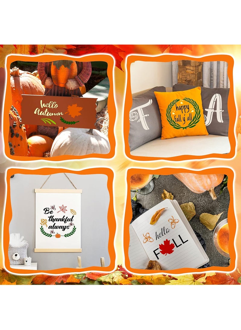 Outus - 20 Pieces Fall Thanksgiving Stencils Reusable Fall Painting Stencil Autumn Pumpkin Stencils Harvest Blessings Stencil for Home Farmhouse Decor DIY Crafts, 9.8 x 5.9 inch, 7.9 x 7.9 inch - Image 1