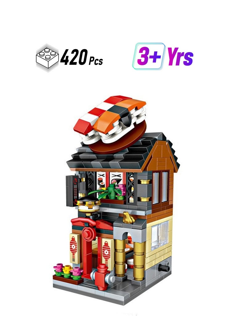 420pcs Sushi Restaurant Model Set Building Blocks Creative Diy Assembly Building Assembly Toys Children Adult Home Decoration - Image 1