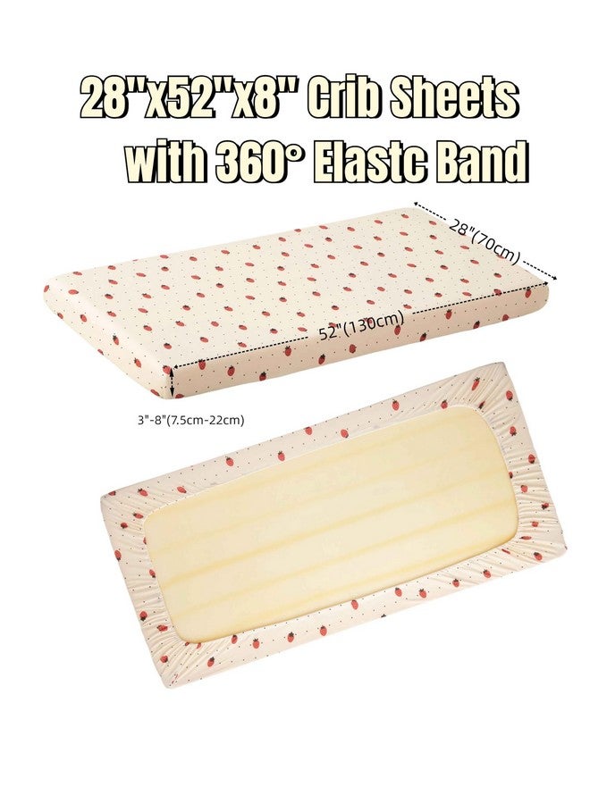 SDY Strawberry Crib Sheet,2Pk Microfiber Jersey Baby Fitted Crib Sheet,Cute Toddler Bed Sheets for Girls and Boys 28" x 52"x8" - Image 5