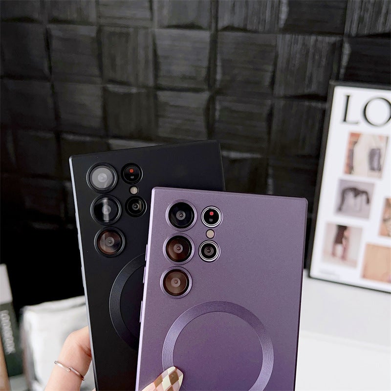 magsafe for Samsung S25ultra Phone Case Magnetic Metallic Paint S24plus with Lens Film S23U Soft - Image 5