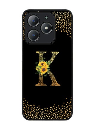Custom Floral Monogram - K ( Black )