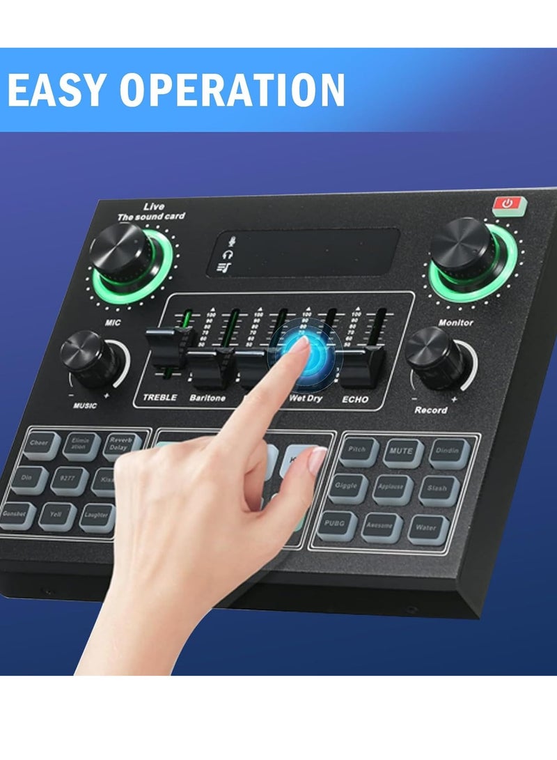 AudioMixer with Sound Effects V9 Live Sound Card Live Streaming Device Compatible with Phones, Computers and Tablets - Image 5