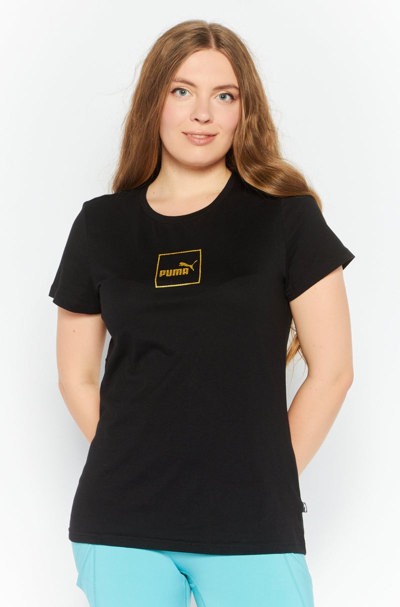 PUMA Women Sportswear Fit Short Sleeve Outdoor Top, Black  - Image 1