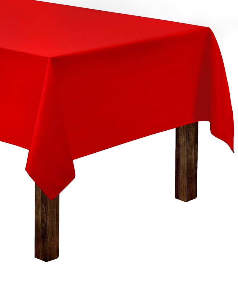 Gee Di Moda Rectangle Tablecloth - 60 x 84 Inch Red Table Cloth for 5 Foot Rectangle Table - Heavy Duty Washable Fabric - for 5 Ft Buffet Table  Holiday Party  Dinner  Wedding & Baby Shower - Image 1