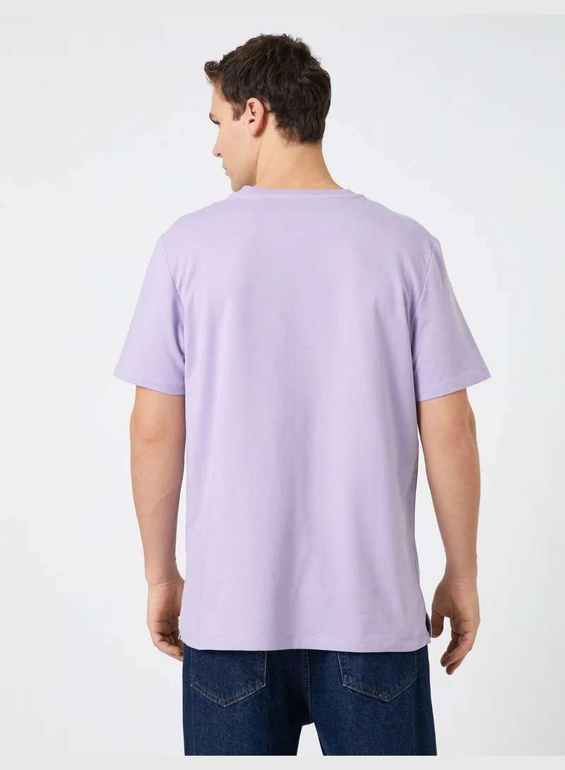 KOTON Basic T-Shirt Tag Detailed Crew Neck Short Sleeve